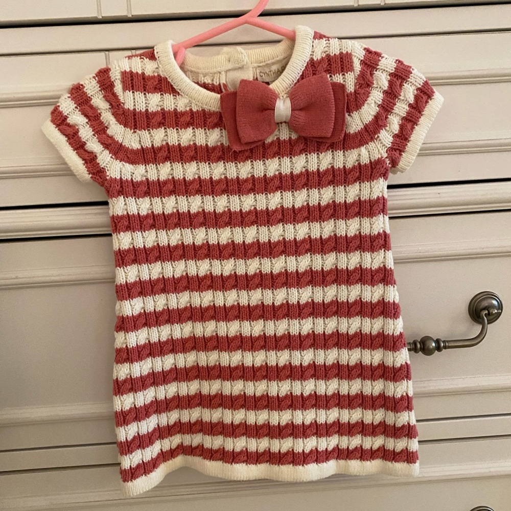 Cynthia Rowley infant knit sweater dress with matching tights. 6-9 months.